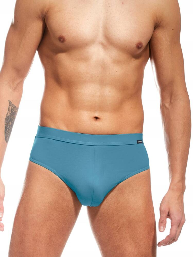 Gładkie Klasyczne Slipy Męskie Authentic | Cornette | AU 221/47 | Błękitne