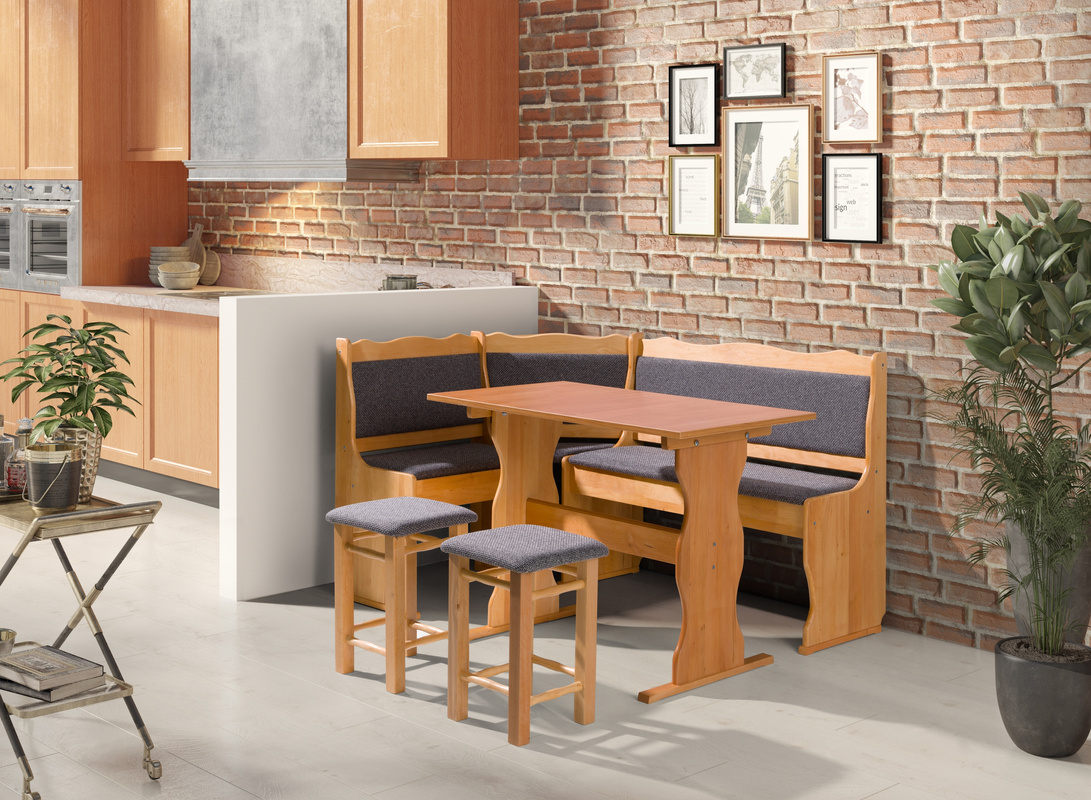 Tapicerowany narożnik kuchenny LORITO zestaw olcha