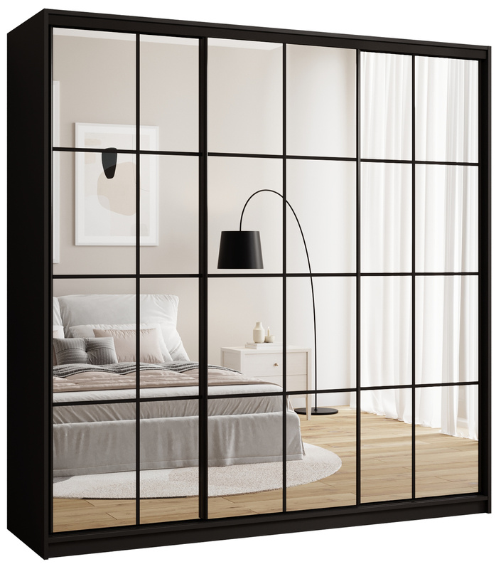 Minimalistyczna szafa przesuwna z lustrem 200 cm OPTICA