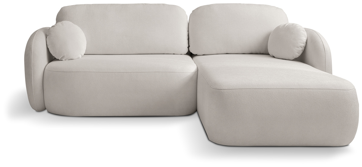 Szary narożnik do salonu z funkcją spania i pojemnikiem OMERO