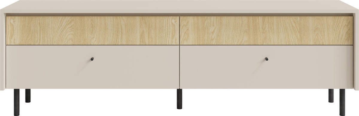 Szafka RTV do salonu 163 cm z szufladami beż piaskowy MALIVO