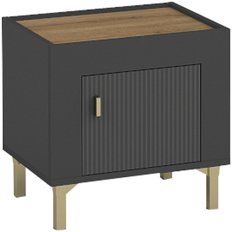 Czarna nowoczesna szafka nocna do sypialni 48 cm MISTY