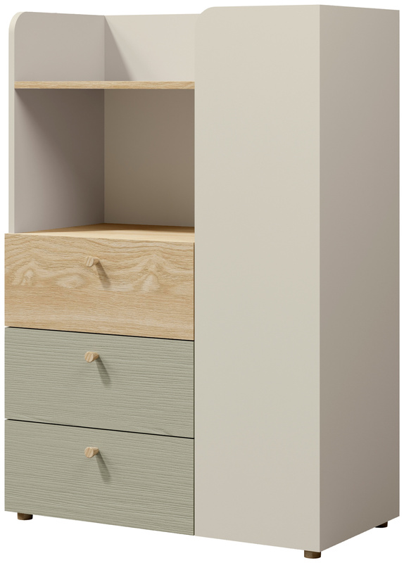 Mały regał z szufladami do pokoju nastolatka 80 cm YOKO