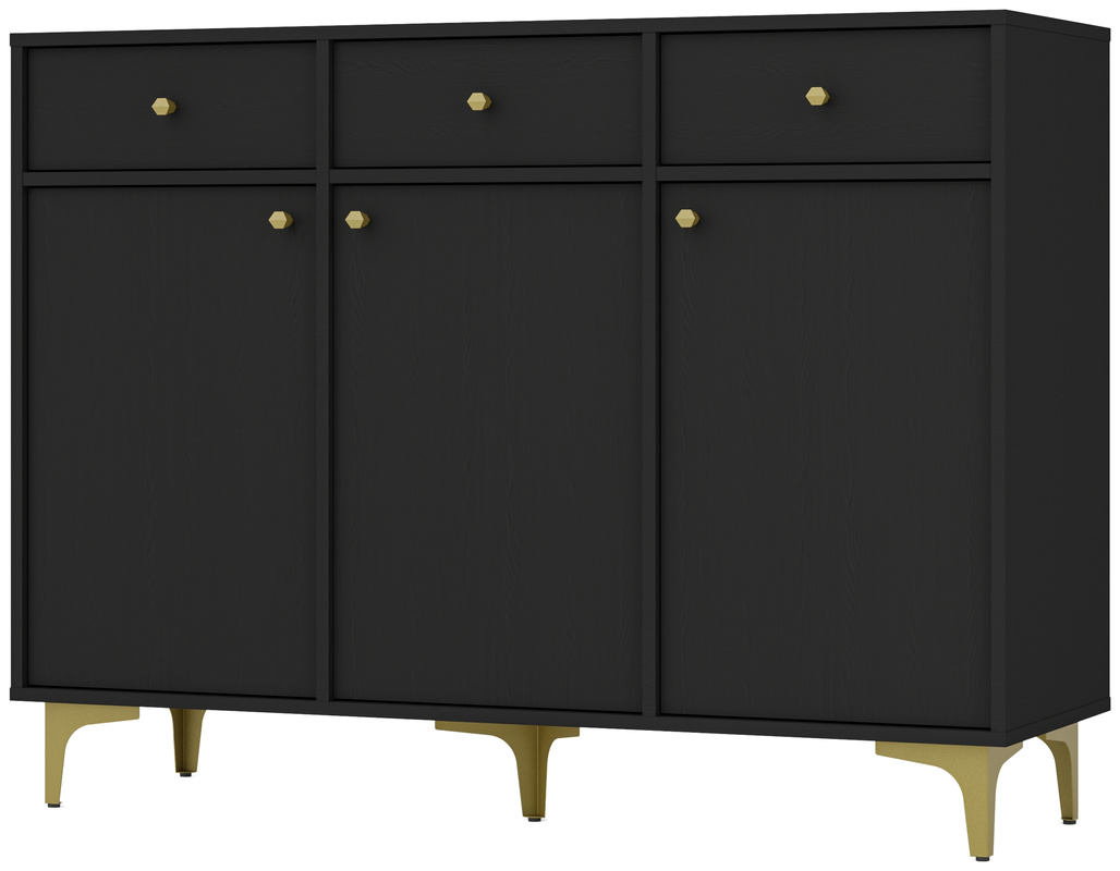 Nowoczesna komoda z szufladami do salonu 125 cm TOKEN czarny
