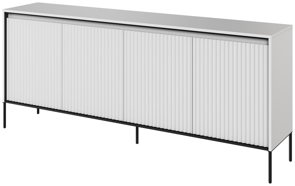 Szeroka komoda nowoczesna do salonu z frezowanymi frontami TREND