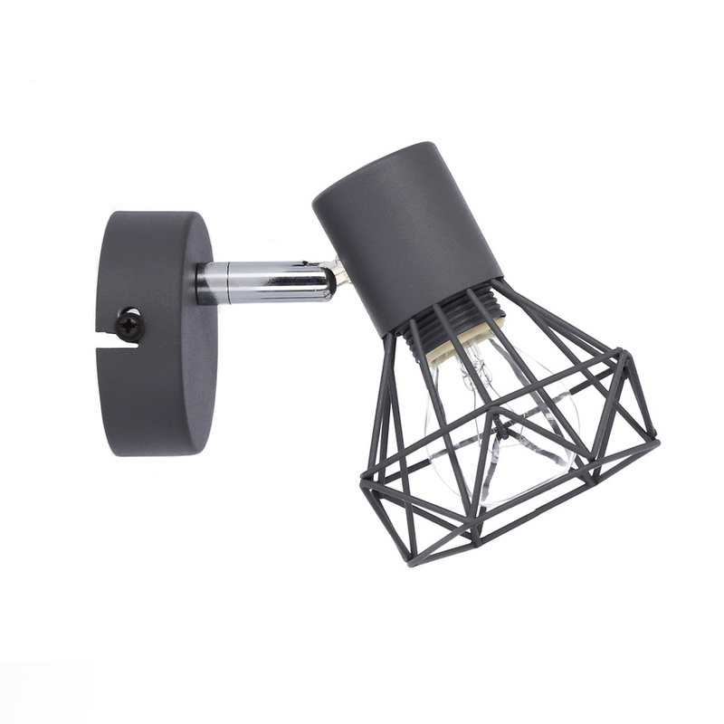 Szary kinkiet druciany regulowany nad lustro VERVE metal E14