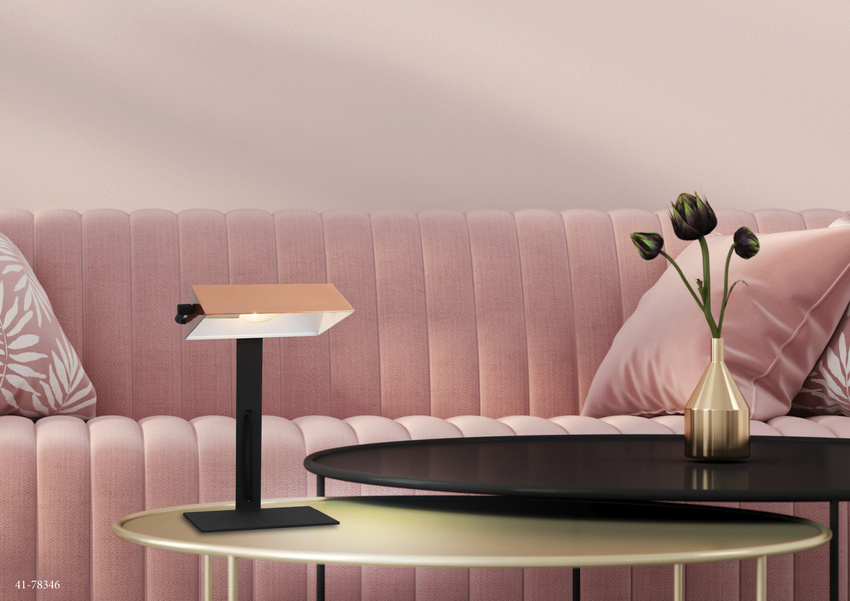 Miedziana lampka biurkowa stołowa do gabinetu BANKIER metal IP20