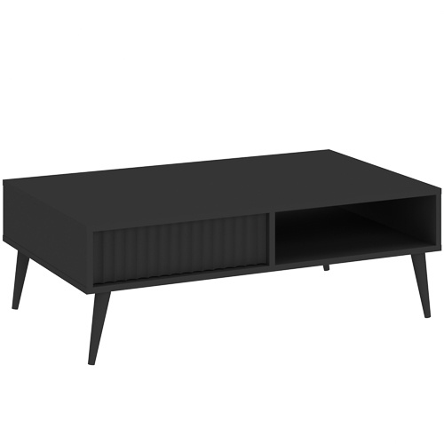 Czarny stolik kawowy do salonu z szufladą 102x67 cm BELLUNO