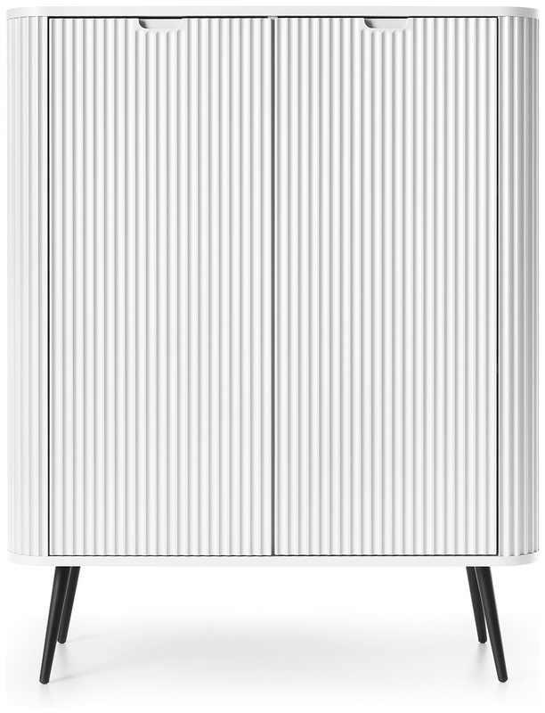 Wysoka dwudrzwiowa biała komoda do salonu 103 cm ZENIT