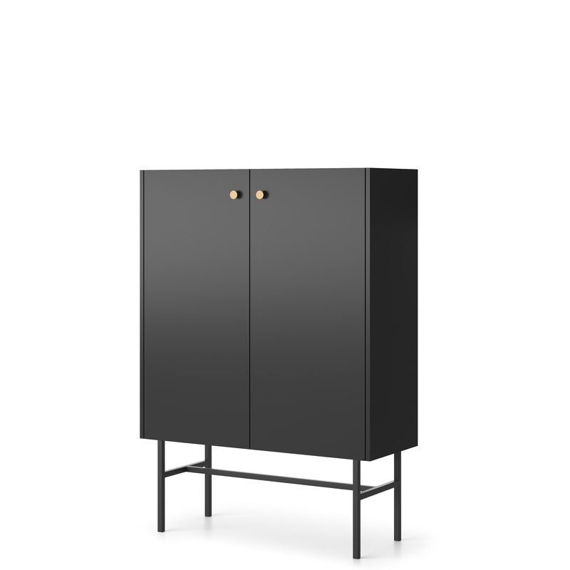 Dwudrzwiowa komoda do salonu z półkami DALIA czarny