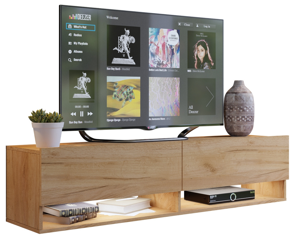 Szafka pod telewizor dąb złoty 175 cm QUAD