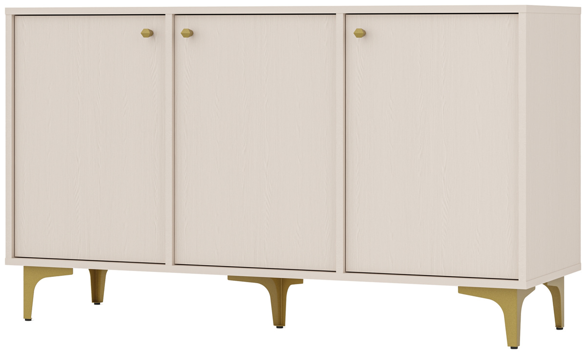Trzydrzwiowa nowoczesna komoda do salonu 125 cm TOKEN beż