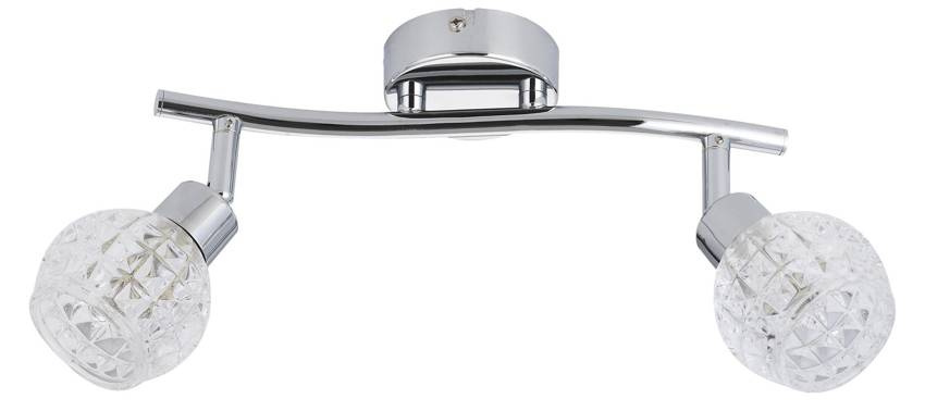 Chromowana lampa sufitowa z dwoma punktami światła do salonu OLIMP