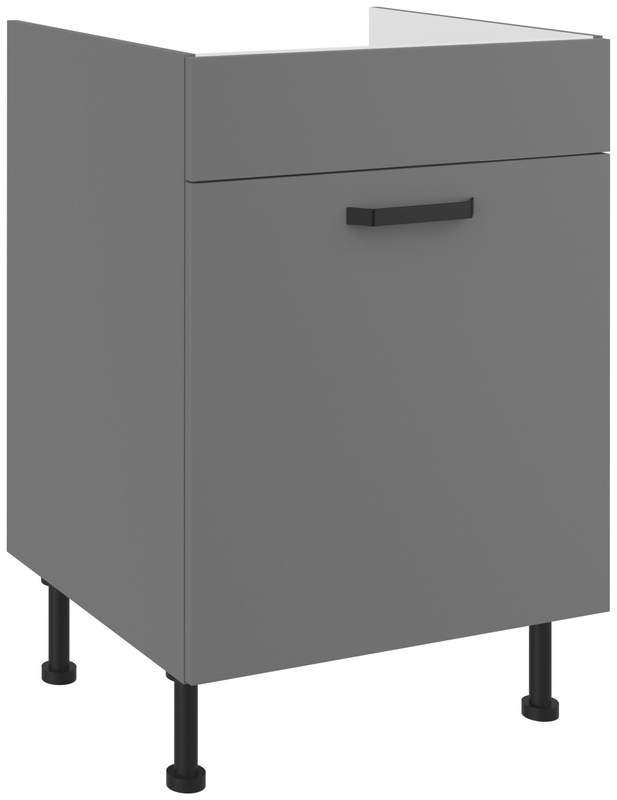 Szafka pod zlewozmywak 60 cm z szufladą na kosze NEPO antracyt