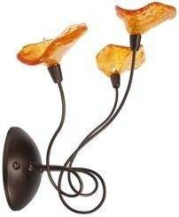 Brązowy kinkiet ścienny 3-płomienny do salonu MALTA klasyczny