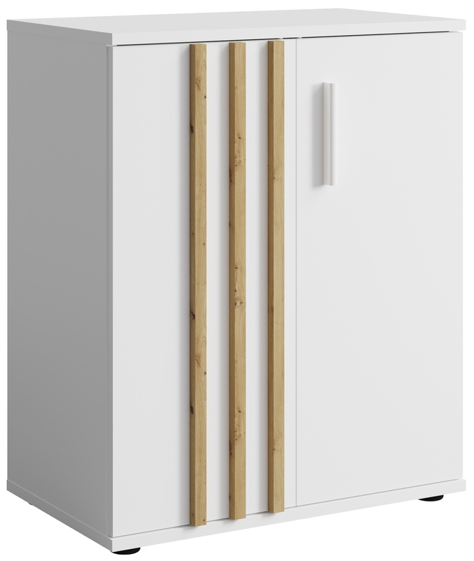 Biała komoda do salonu 60 cm nowoczesna dwudrzwiowa TALLY