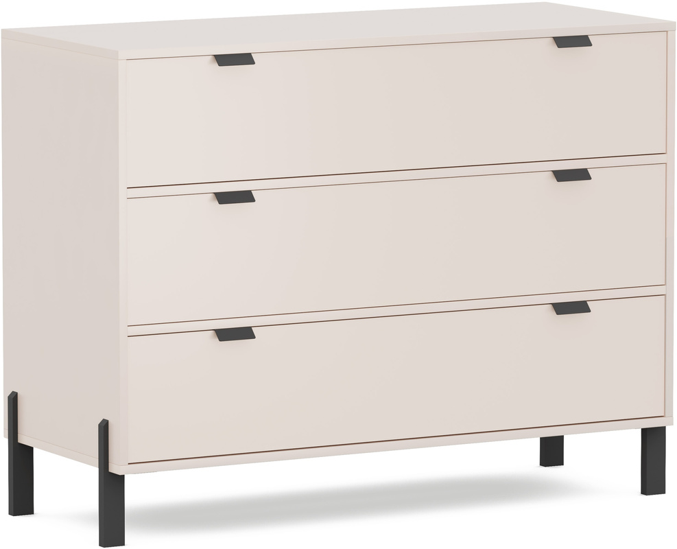 Komoda do salonu 109 cm z szufladami beż piaskowy CALISSA