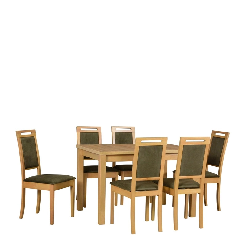 Rozkładany stół z drewnianymi krzesłami do jadalni GROTTO