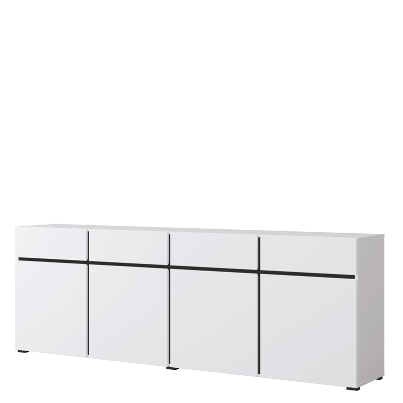 Biała komoda nowoczesna z szufladami do salonu 225 cm CROSS