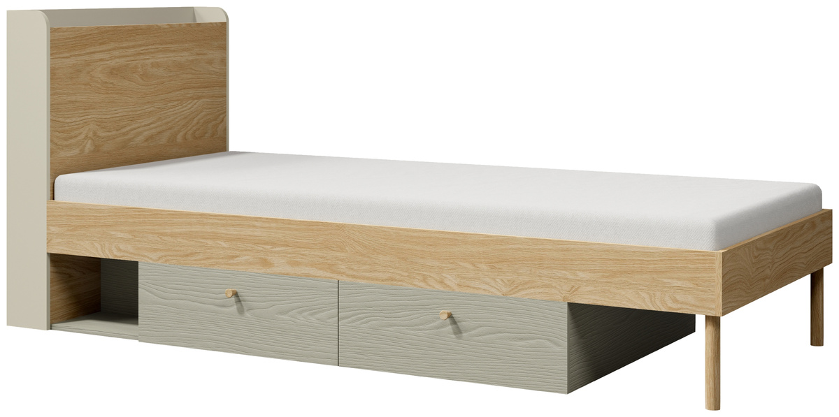 Łóżko młodzieżowe 90x200 cm ze stelażem YOKO