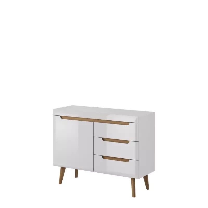 Komoda z szufladami biały połysk RENI