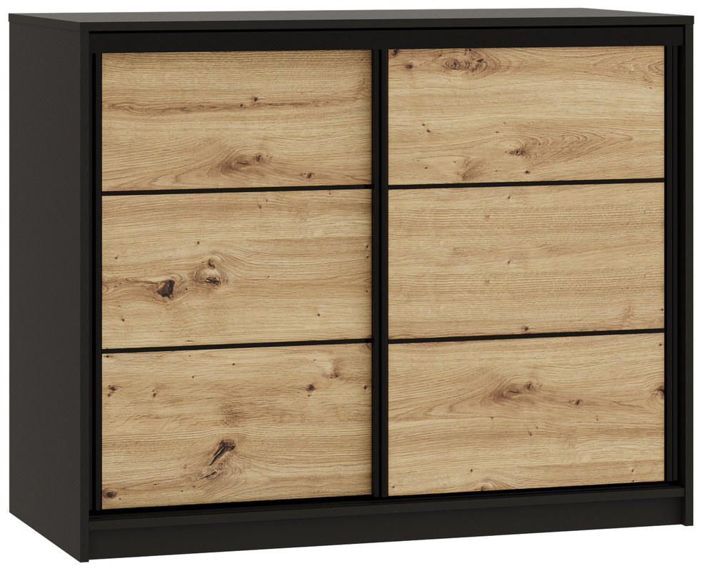 Mała loftowa komoda przesuwna z szufladami 120 cm LOFT