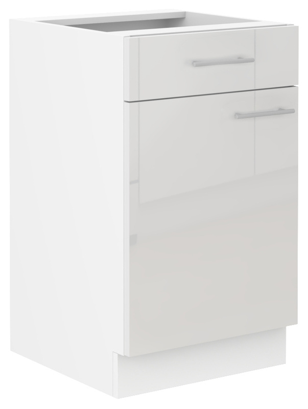 Biała dolna szafka kuchenna z szufladą 50 cm LAURA połysk