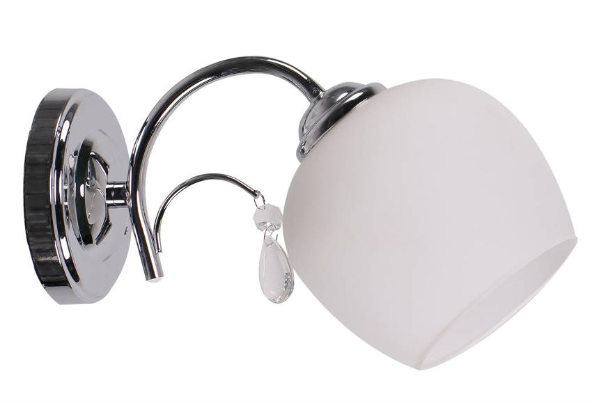 Biały kinkiet ścienny z kryształami do salonu klasyczny ZACHERA szkło