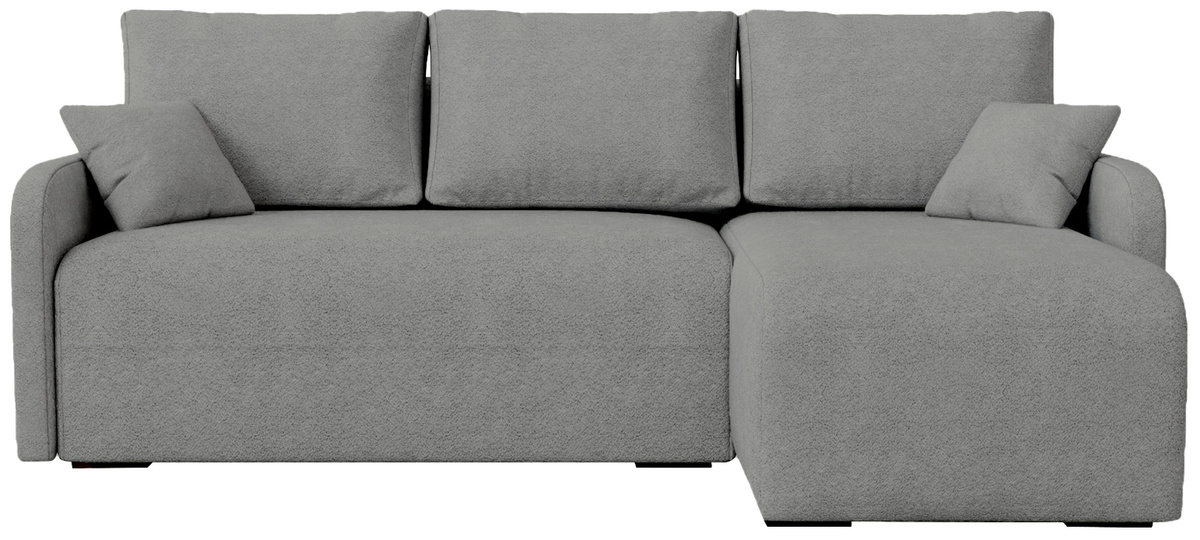 Nowoczesny brązowy narożnik z funkcją spania boucle MALEN