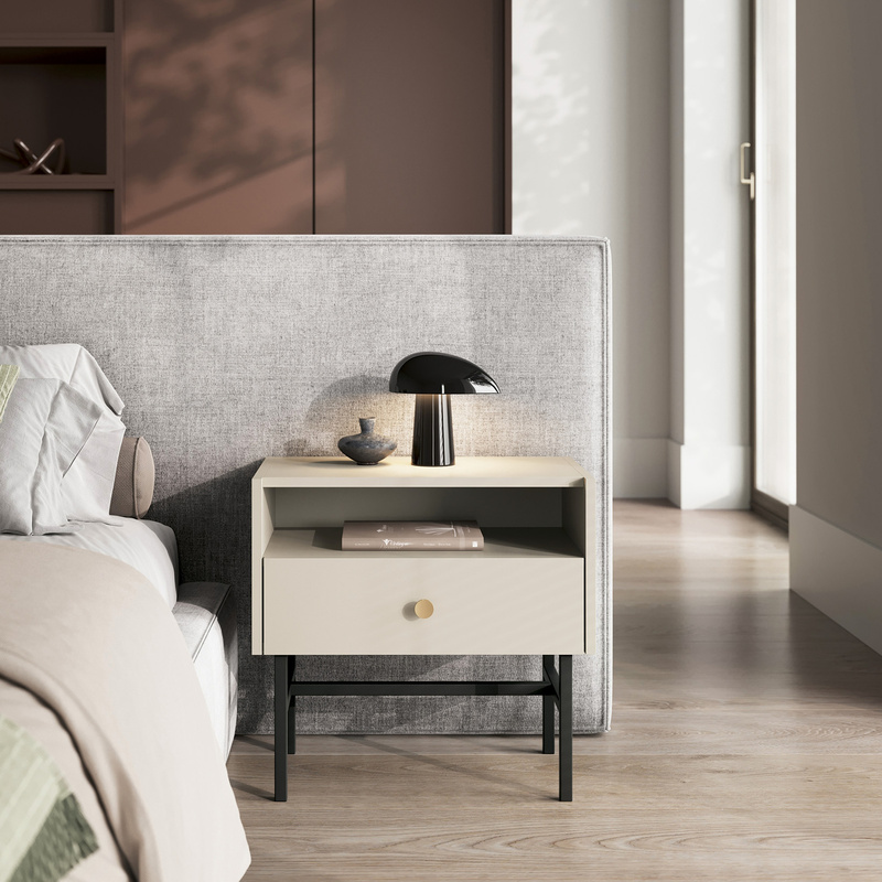 Elegancka szafka nocna 55 cm z szufladą DALIA kaszmir