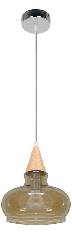 Chromowana lampa wisząca szklana z regulacją wysokości ENRIKS 1xE27