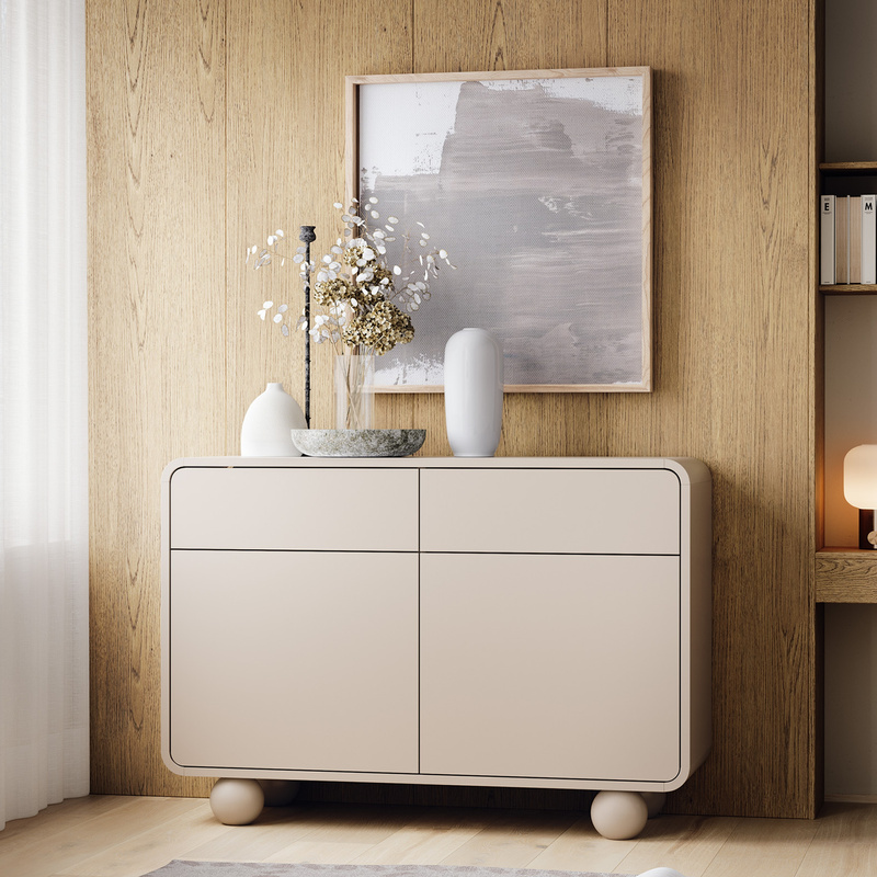 Komoda dwudrzwiowa z szufladami 108 cm kaszmir AVELON