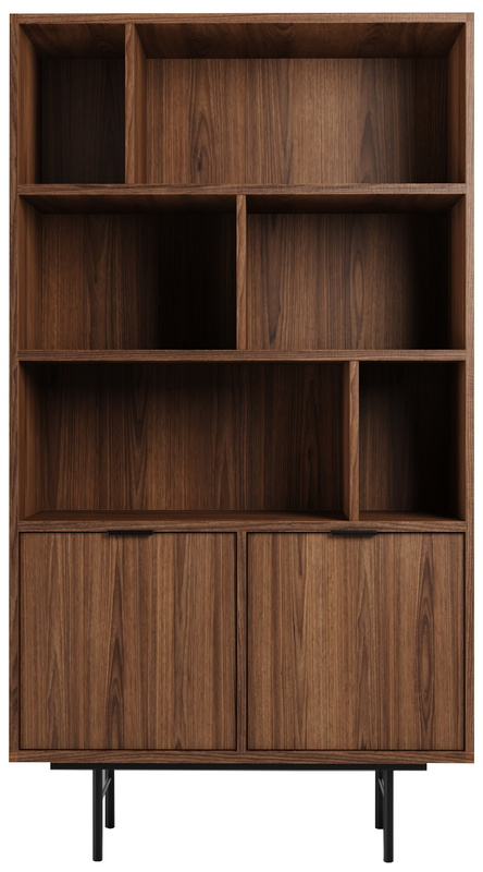 Regał na książki 90 cm do salonu ELVIO orzech warmia