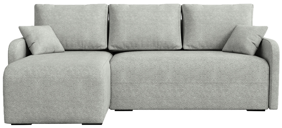 Nowoczesny brązowy narożnik z funkcją spania boucle MALEN