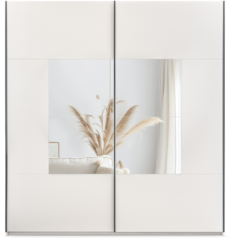 Szafa przesuwna 203 cm do sypialni garderoby z lustrem kaszmir BOLTON