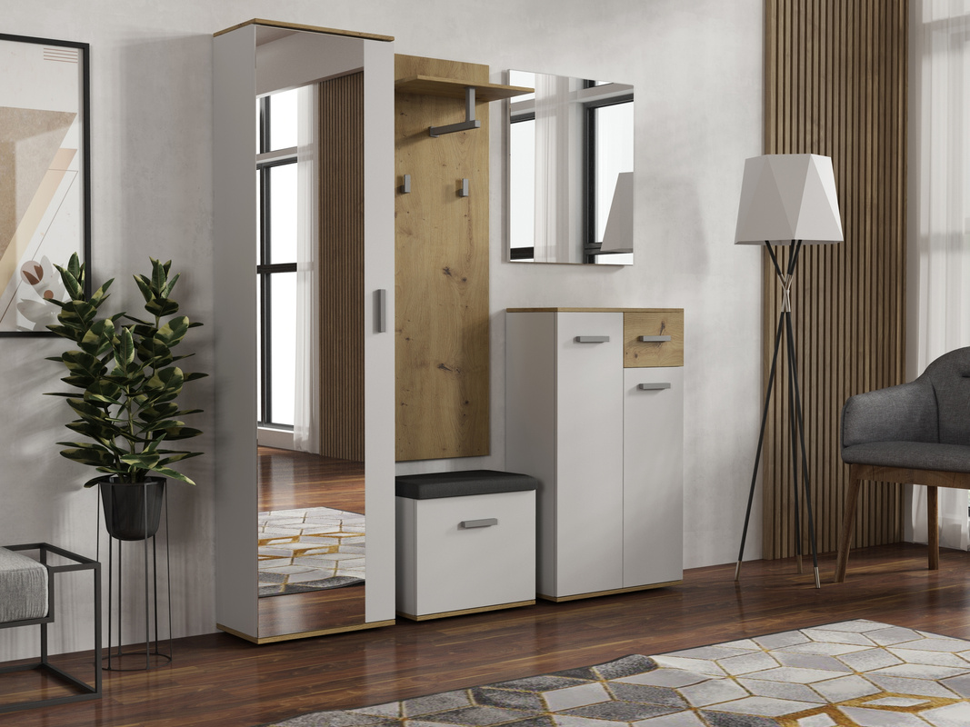 Nowoczesna garderoba do przedpokoju z lustrem JOVITA