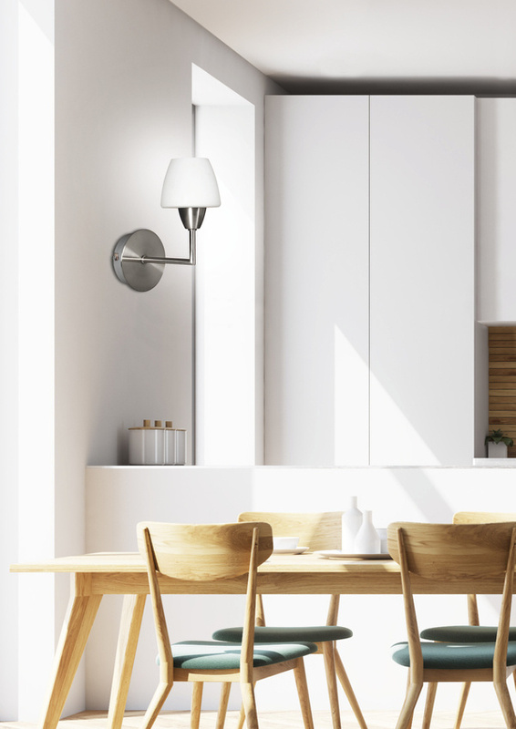 Srebrno-biały kinkiet ścienny do salonu klasyczny TOGO metal szkło