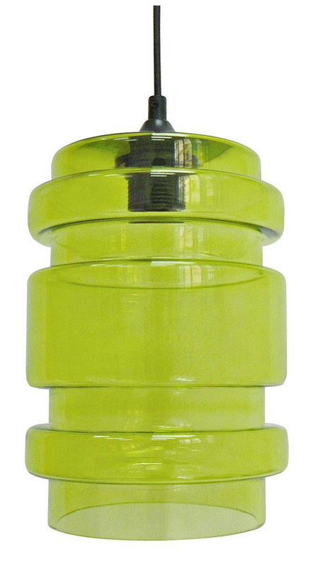 Zielona lampa wisząca szklana regulowana do salonu DECORADO metal szkło