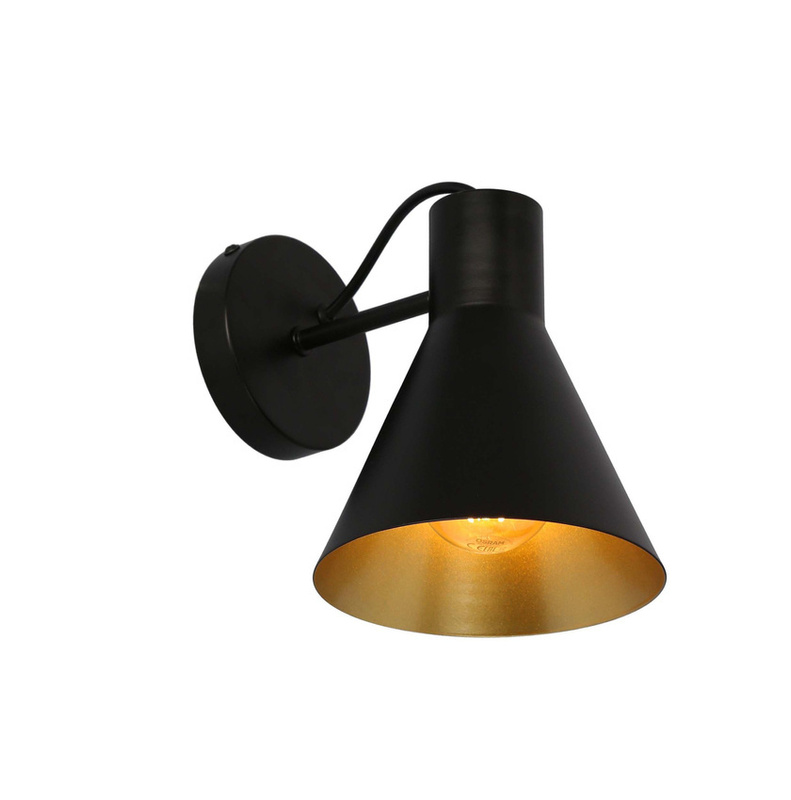 Czarny kinkiet ścienny loft do salonu MORE metalowy 1xE14