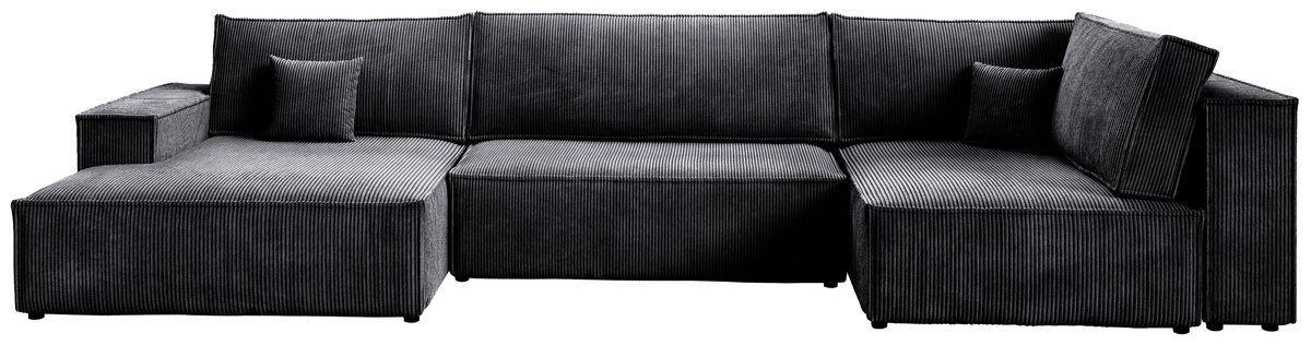 Grafitowy rozkładany narożnik z funkcją spania PABLO MAXI