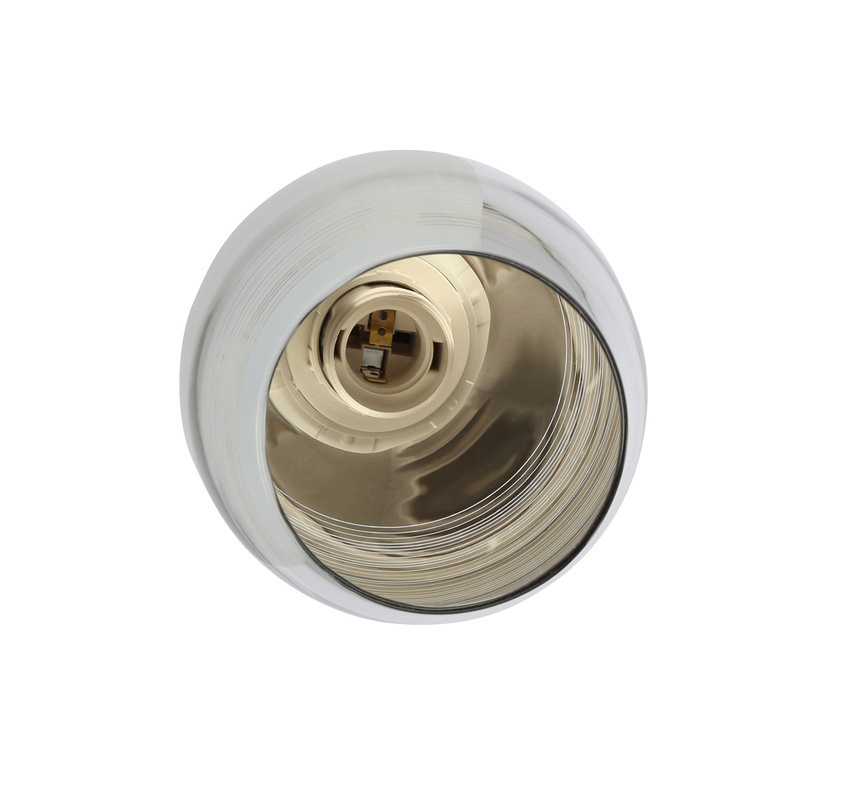 Srebrna lampa wisząca szklany klosz do salonu MARINA chromowa