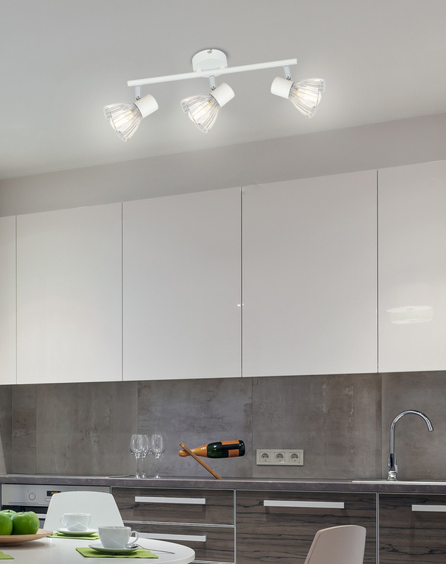 Biały metalowy kinkiet nad lustro 3xE14 do łazienki FLY