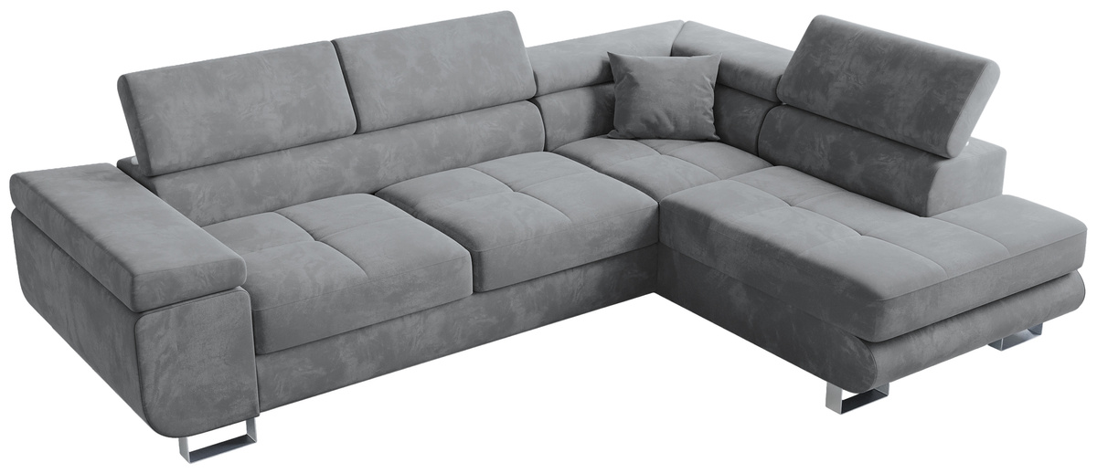 Szary narożnik do salonu z funkcją spania ANTON