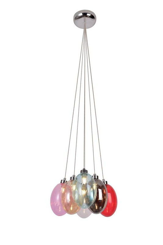 Wielokolorowa lampa wisząca szklane balony do pokoju dziecięcego LUKKA 6x10W