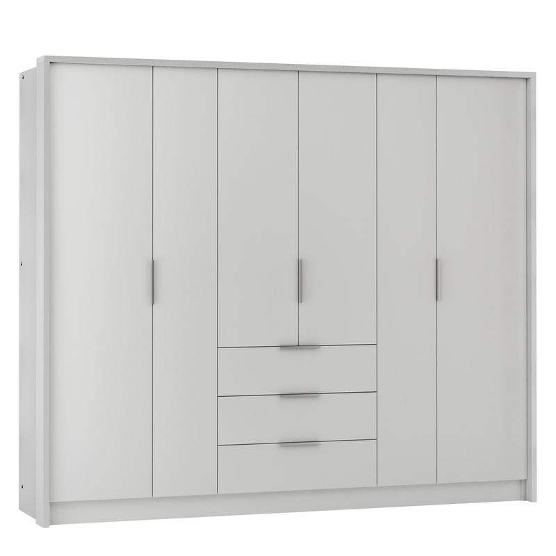 Nowoczesna biała duża szafa do sypialni 255 cm BANG