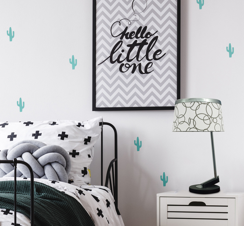 Biała lampka stołowa do salonu IMPRESJA 1xE27 60W