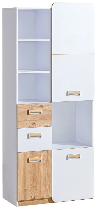 Regał z szufladami do pokoju dziecięcego 80 cm LUMINOUS biały