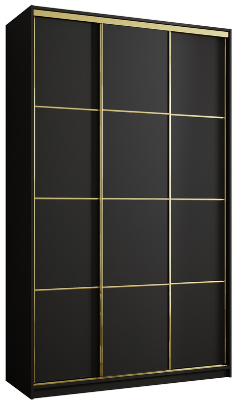 Czarna szafa przesuwna do przedpokoju 150 cm GOLD MAX