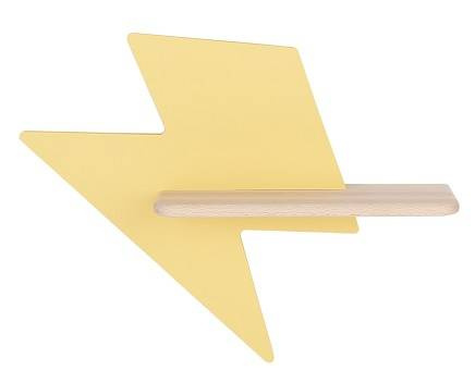 Żółty kinkiet LED 5W z motywem błyskawicy do pokoju dziecka LIGHTNING MDF