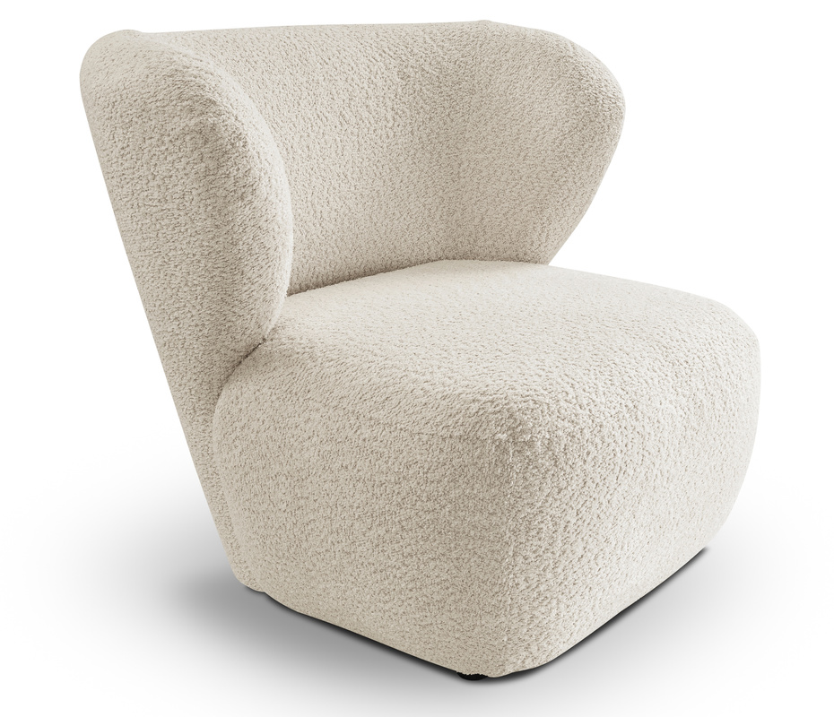 Nowoczesny fotel do salonu uszak beżowy AVILA